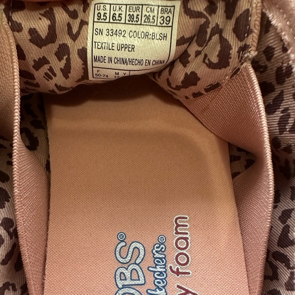 BOBS Skechers Memory Foam Pink Shoes w/ Rainbow Sole and Floral Mandala Design - Picture 6 of 6